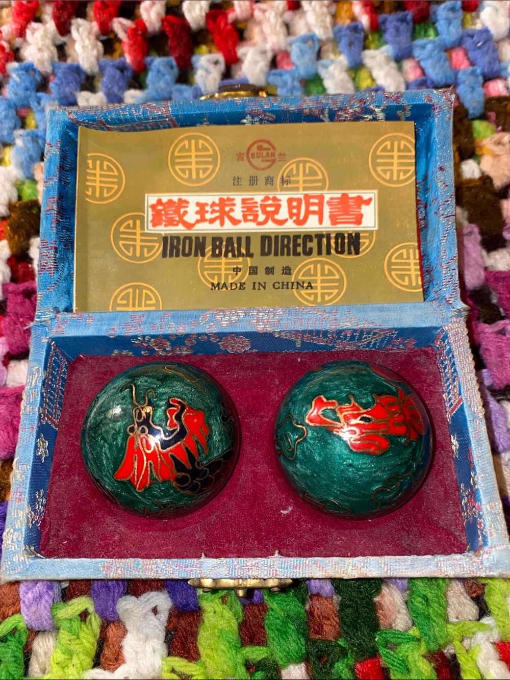 Vintage Health Iron Ball Direction Hand Exercise Balls - Green Dragon Design
